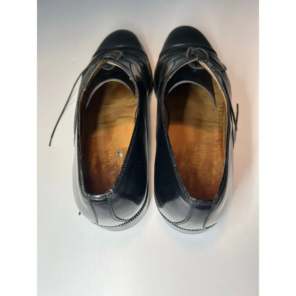Salvatore Ferragamo Black Leather Cap Toe Oxford Dress Shoes Men’s 11 D Italy
